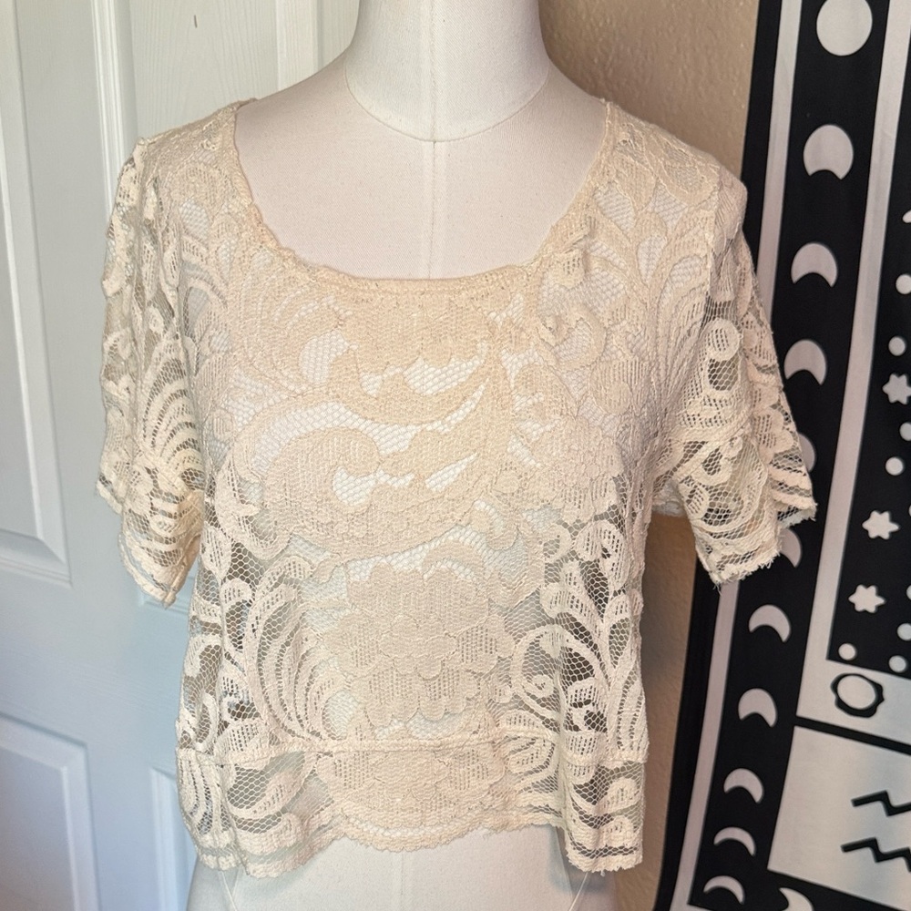 Show Me Your MuMu Lace Blouse in Cream
